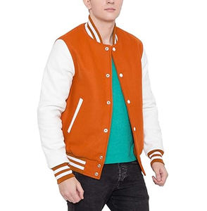OEM Custom Design Cotton Fleece Mens Varsity Jacket University Baseball Varsity CollegeBaseballjacket for men - Product Image 5