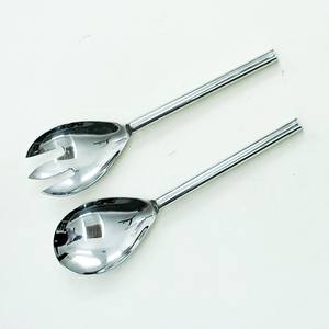 Ensemble de service à salade en acier inoxydable poli miroir à gros nœuds fait à la main Vaisselle Ensemble de service alimentaire décoratif - Product Image 5