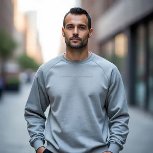 เสื้อสเวตเตอร์แบบสวมศีรษะของผู้ชายเสื้อสเวตเตอร์แบบสวมหัวแนววินเทจผ้า400GSM กรดซักได้ตามที่ต้องการ - Product Image 5