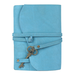 Handmade Genuine Leather Journal <b>Wrap</b> Around 100% Genuine Leather Strap With Key A5 Notebook Unlined White Page Diary For Unisex - Product Image 1