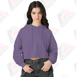 Sweat à capuche élégant et confortable pour femmes 100% coton pour la superposition d'hiver Design brodé Impression numérique Teint uni - Product Image 2