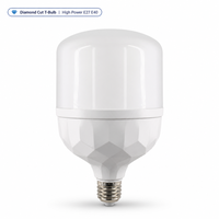 Ampoule LED en forme de T à facettes taillées au diamant 5W-60W, E27 B22 AC85-265V, prisme polyédrique, ampoule LED décorative en forme de T pour salle d'exposition, café