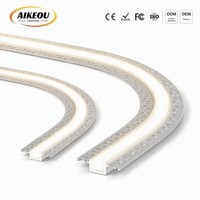 Profilé LED flexible en aluminium avec diffuseur en silicone pour colonne circulaire et armoire en arc, canal sans points en alliage 6063-T5