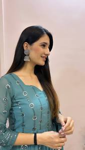 Exclusivo tradicional damas elegante indio pakistaní Salwar traje Anarkali estilo vestido para mujeres indias a precio al por mayor vestido - Product Image 4