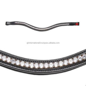 ส่งออกคุณภาพการเย็บขอบคมชัดสายหนังรูปม้าเปล่าสร้อยคริสตัลสีเขียวแวววาวขนาดใหญ่ - Product Image 4