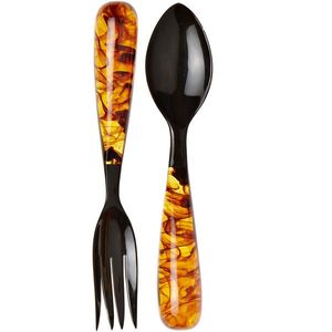 Juego de Cubiertos de Bambú de Estilo Lujoso, Ligero, Cuchara de Coco, Cuchara de Ébano Oscuro, Diseño Artesanal, Reutilizable - Product Image 3