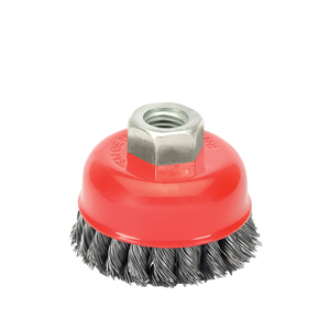 Spazzola a tazza in acciaio intrecciato Ø 75 mm. Filettatura M14 / Filo O/ 0,50 mm. - Product Image 1