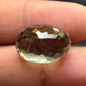 พลอยพลอยสังเคราะห์สังเคราะห์สีเขียวเจียระไนเป็นรูปวงรี GA41ขัดธรรมชาติขนาด20x15x10มม. 18.90กะรัต - Product Image 4