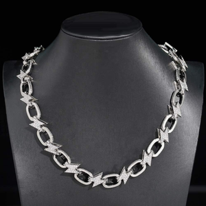 Heavy Cuban Chain <b>Necklace</b> Moissanite Diamond Iced Out Hip Hop Jewelry <b>For</b> Fashion Forward <b>Men</b> And Women From India - Product Image 4
