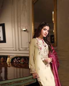 Indien pakistanais dernière mousseline de soie brodée Salwar Kameez avec maçonnerie lourde Collection de mariage de luxe vente chaude robe 0382 - Product Image 6