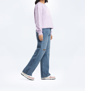 Bordado personalizado mujeres sudaderas de gran tamaño cuello redondo pulóver sudaderas con capucha Tops algodón polar francés Terry cuello simulado sudadera - Product Image 6