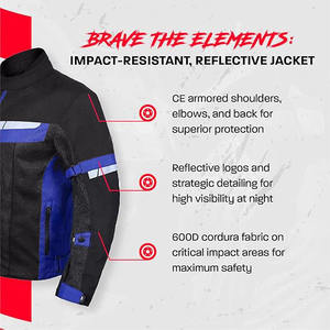 Cordura resistente al agua para hombre, resistente al viento chaqueta de invierno, armadura CE, tiras reflectantes, múltiples bolsillos, motocicleta, carreras de automóviles - Product Image 2