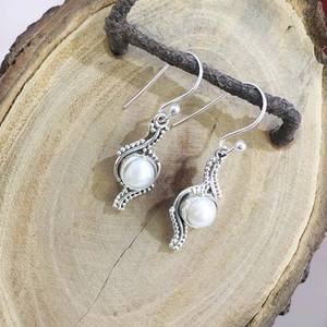 Trendy Design Freshwater <b>Pearl</b> 925 Sterling <b>Silver</b> Dangle <b>Earrings</b>-Anniversary & Party Gift Unisex - Product Image 5