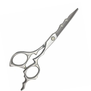 Ciseaux de coiffure pour la beauté, ciseaux à cheveux argentés, ciseaux à cheveux tranchants à lame droite en acier inoxydable - Product Image 1