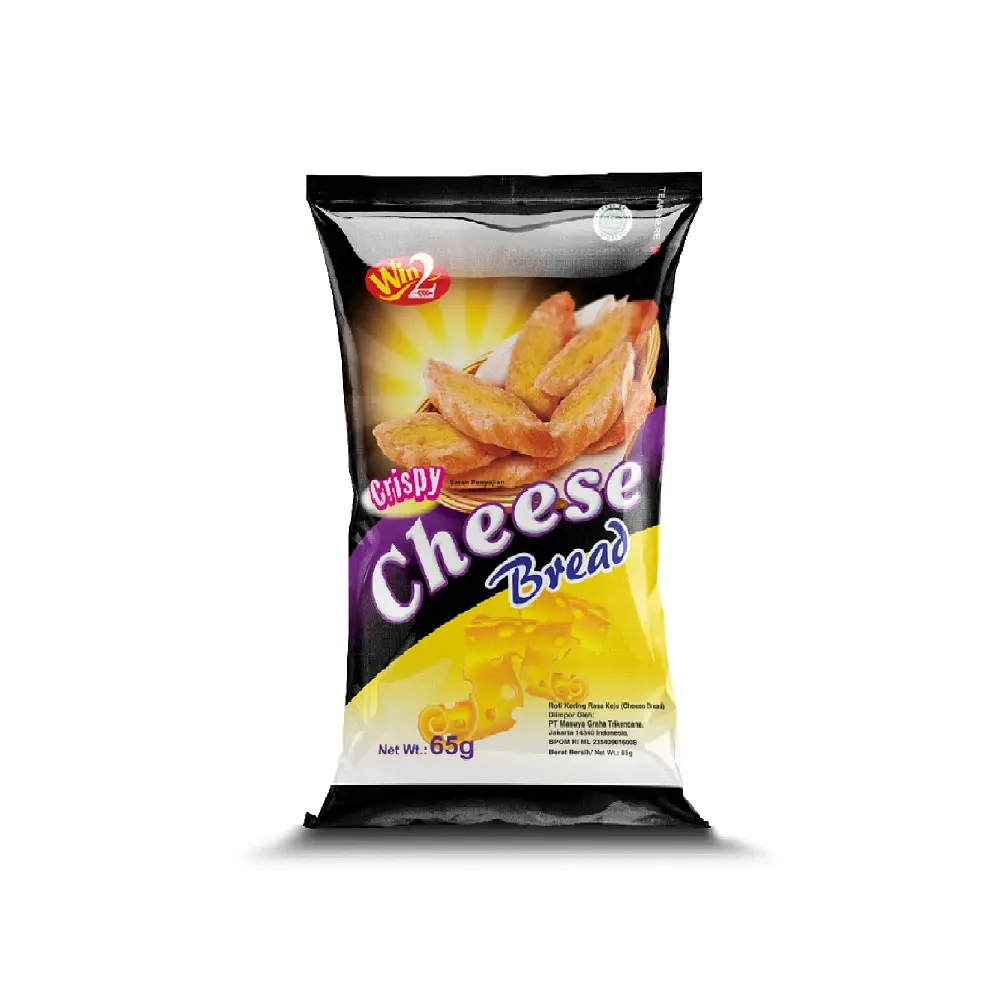 Malaysia cookies Win2 Tasty Crispy Cheese Bread Toast 65g Sweets Soft Chocolate Cookie Custom Box Style Packing