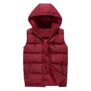 Vestes légères sans manches pour hommes Gilet à capuche avec fermeture éclair pour l'extérieur Gilet rembourré pour l'hiver avec fonction grande taille - Product Image 2
