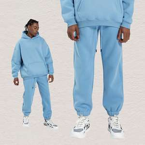 350GSM Fleece-<b>Lined</b> Hoodie Set Autumn Winter Style Unisex Long-Sleeve Sweatshirt with Cuffed <b>Pants</b> Factory Wholesale hot sell - Product Image 1