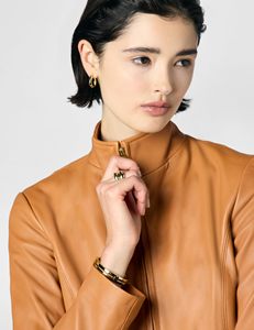 Chaqueta de Cuero Sólido para Mujer, Talla Grande, Gruesa, Transpirable, con Cierre de Cremallera, Tinte Liso, Acabado Directo de Pakistán - Product Image 4