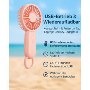 Mini Ventilador USB Portátil de Mano, 6 x 15 cm, Fuente de Alimentación Eléctrica de 5V, Plegable, Cinco Ajustes de Velocidad del Viento, para Uso en el Hogar, Automóvil y Autocaravana - Product Image 1