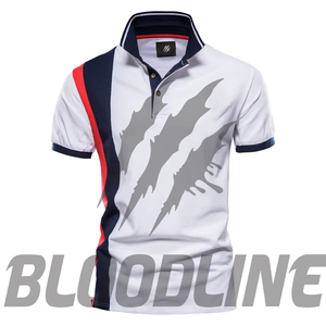 Chemise à manches courtes pour homme Bloodline, couleur unie, coton tricoté, respirante, séchage rapide, coupe classique, marron - Product Image 2