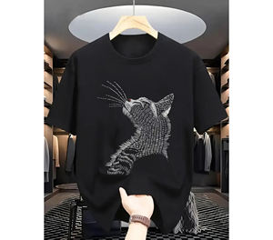 T-shirt à logo brodé pour hommes T-shirt personnalisé en coton décontracté à manches courtes et doux au toucher - Product Image 1