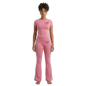 Nuevo Conjunto de Dos Piezas con Logotipo Personalizado, Ropa Casual para Estar en Casa, Conjunto de Leggings de Manga Corta, Ropa de Mujer, Conjuntos de Yoga - Product Image 2