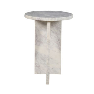 Table de chevet en marbre naturel, table d'appoint moderne faite à la main, couleur personnalisée, piédestal blanc, mobilier de luxe pour chambre à coucher, salon - Product Image 5