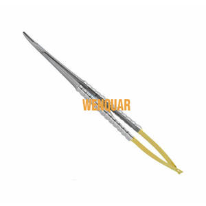 Soporte de aguja Castroviejo quirúrgico y dental fórceps curvos TC 14cm Half Gold Factory Direct Wenquar Custom Pack Instrument - Product Image 1