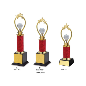 Trofeo corporativo de metal de 3 estrellas más vendido, regalo de negocios promocional para fútbol, exportación mundial - Product Image 1