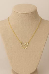 Collar Mariposa Plata Esterlina: Colgante Minimalista Zirconia Cúbica - Product Image 3