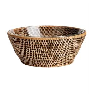 Cuenco de ratán con borde de diseñador de lujo, cuenco tejido hecho a mano para frutas, aperitivos, nueces, cocina, mesa decorativa, uso doméstico de la India - Product Image 4