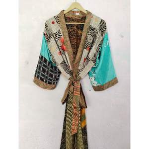 ชุดคลุมอาบน้ำทำมือ ชุดคลุมชายหาด ชุดกิโมโนยาว ชุดกิโมโนวินเทจ ชุดกิโมโนผ้าไหม ชุดคลุมสำหรับผู้หญิง ชุดเดรสยาวสำหรับใส่นอน ชุดเดรสยาวสไตล์ชาติพันธุ์ - Product Image 5