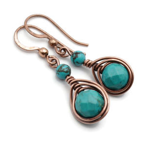 Pendientes de Bisutería Chapados en Oro 2025, Pendientes Geométricos con Cuentas Coloridas Texturizadas y Patina Oxidada, Joyería de Moda Vintage de Latón - Product Image 6