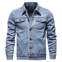 Veste d'hiver longue coupe-vent personnalisée pour homme avec doublure en coton, en tissu denim, col montant, style décontracté, pour temps froid