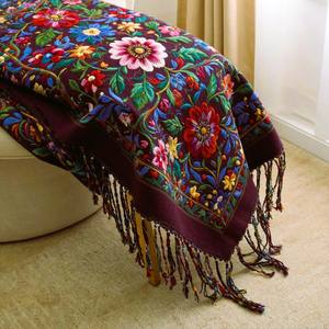 Chal MyEthnix de Primera Calidad, Lana Pura Beige, Rectangular Largo, con Diseño de Lunares, Reversible, Ligero, Duradero y Transpirable para Mujer - Product Image 1