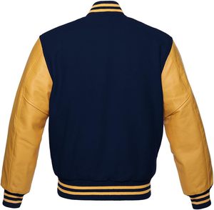 Veste High Street Varsity pour homme 100% laine peau de vache cuir respirant manteau d'hiver avec manches régulières chenille brodée - Product Image 6