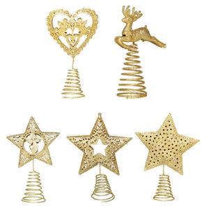 Décorations d'arbre de Noël avec étoiles dorées Décorations d'arbre de Noël en métal pour Noël Ornements décoratifs de festival - Product Image 1