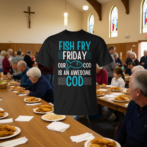 Viernes de Pescado: Camiseta Promocional de la Temporada de Cuaresma Católica con la Frase 'Cod Awesome'. Nuestro Cod es Increíble'. - Product Image 2