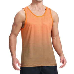 Vente en gros de débardeurs d'été décontractés pour hommes avec logo personnalisé en polyester imprimé de musculation et d'entraînement débardeur de course pour hommes - Product Image 2