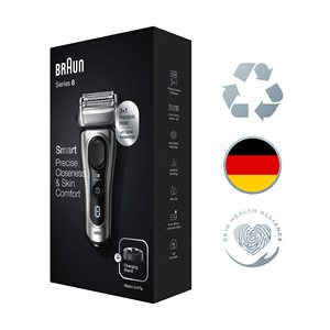 Afeitadora Eléctrica para Barba con Triple Cuchilla, Tecnología Sónica, IPX7, Lavable, Cuchillas Flexibles, Estuche de Viaje de Tela, Afeitado Suave - Product Image 1