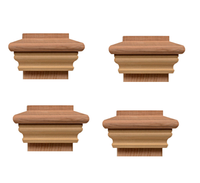 Capuchon de poteau décoratif en bois massif vietnamien, style design moderne, forme carrée, résistant à l'eau, écologique, aspect sculpté, pour pièces d'escalier