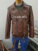 Veste en cuir à motif de serpent pour homme, veste en cuir à imprimé numérique, taille personnalisée, vente en gros, usine