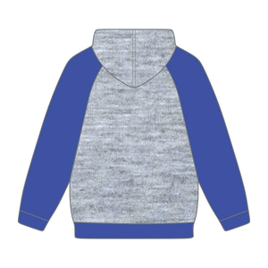 Sudadera con Capucha de Algodón con Mangas Raglán Azules y Cuerpo Gris de Sigma Gamma Rho, Personalizada para la Hermandad Griega SGRho Divine - Product Image 3