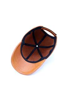 Casquette de Baseball classique en cuir véritable 100%, casquette et chapeau en cuir avec Logo personnalisé vierge pour hommes et femmes - Product Image 4