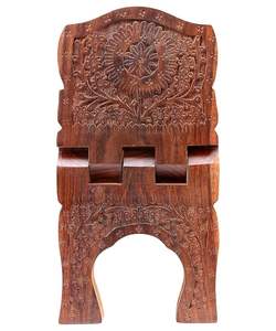 Hermoso soporte para libros religiosos pulidos, tallas florales, diseño personalizable ecológico, eleva la atmósfera espiritual para el hogar - Product Image 1