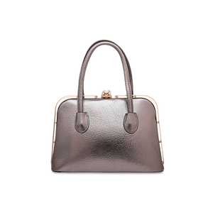 <b>Grey</b> P35839 Leather <b>Handbag</b> for Girls Stylish Casual Tote Two Straps Flap Closure Pearl Chain Leather Lining Fancy Print Chain - Product Image 1