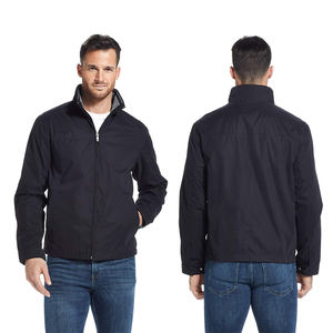แจ็กเก็ตกันลมกันน้ำสำหรับผู้ใหญ่สีดำคอตั้งมีซิปแขนเสื้อกันลม - Product Image 3