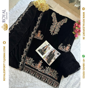 Lancement du fabricant exclusif de la belle collection de costumes en velours pur de créateur par Royal Export à Surat Gujarat - Product Image 6