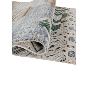 Manchaha Luxury Green Hand Knotted Wool Bamboo Silk Rug Abstract Floral Design Soft Washable Jute <b>Carpet</b> for Home for - Product Image 2