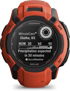 Istinto 2X solare, Smartwatch GPS robusto, torcia elettrica integrata, capacità di ricarica solare, GNSS Multi-banda, rosso fiamma - Product Image 3